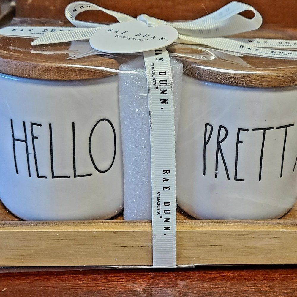 NEW-Hello Pretty Cosmetic Jars by Rae Dunn
